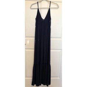 Favorite Daughter Dress Sundress Navy Blue Strappy Maxi Anthropologie Size S New